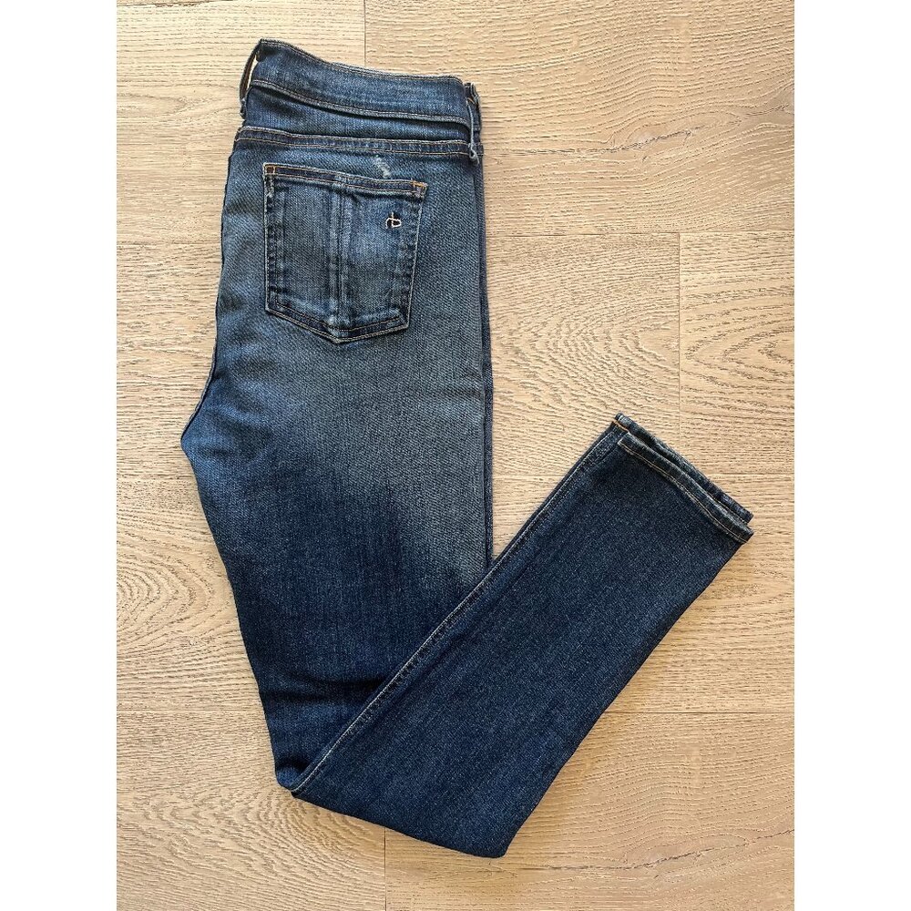 Rag & Bone Dark Blue Wash Midrise Skinny Jeans
